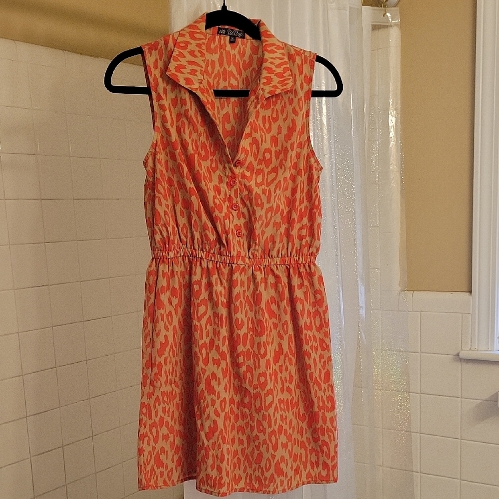 BeBop Coral Leopard Print Mini Dress
